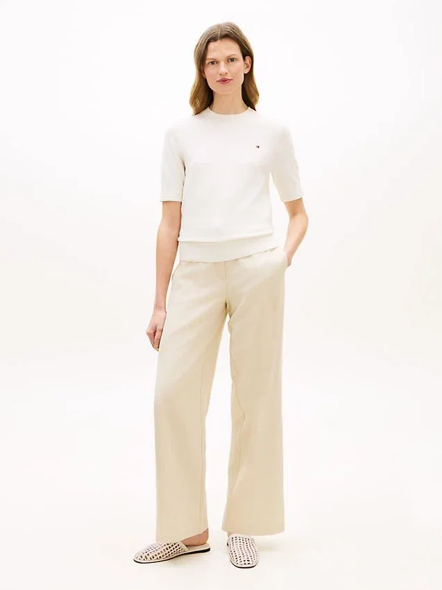 Pantalones rectos de sarga ligera Pantalones rectos de sarga ligera
