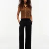 Pantalones rectos de sarga ligera Pantalones rectos de sarga ligera
