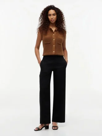Pantalones rectos de sarga ligera Pantalones rectos de sarga ligera