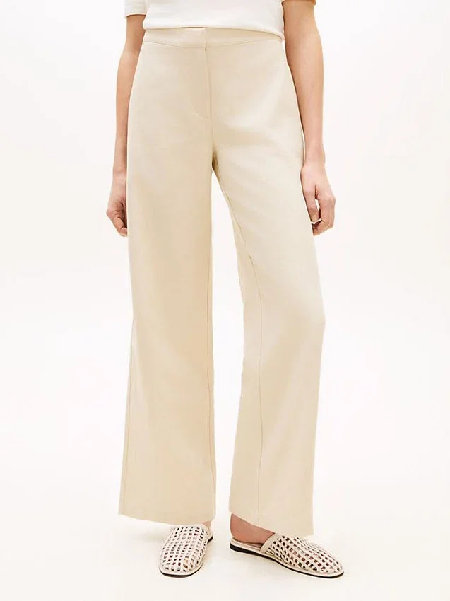 Pantalones rectos de sarga ligera Pantalones rectos de sarga ligera
