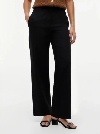 Pantalones rectos de sarga ligera Pantalones rectos de sarga ligera