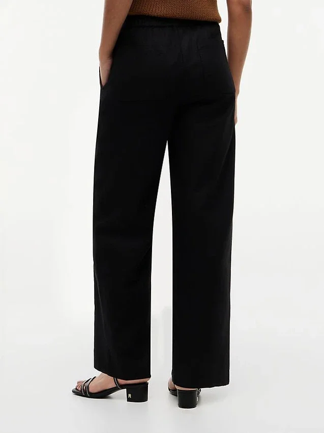 Pantalones rectos de sarga ligera Pantalones rectos de sarga ligera