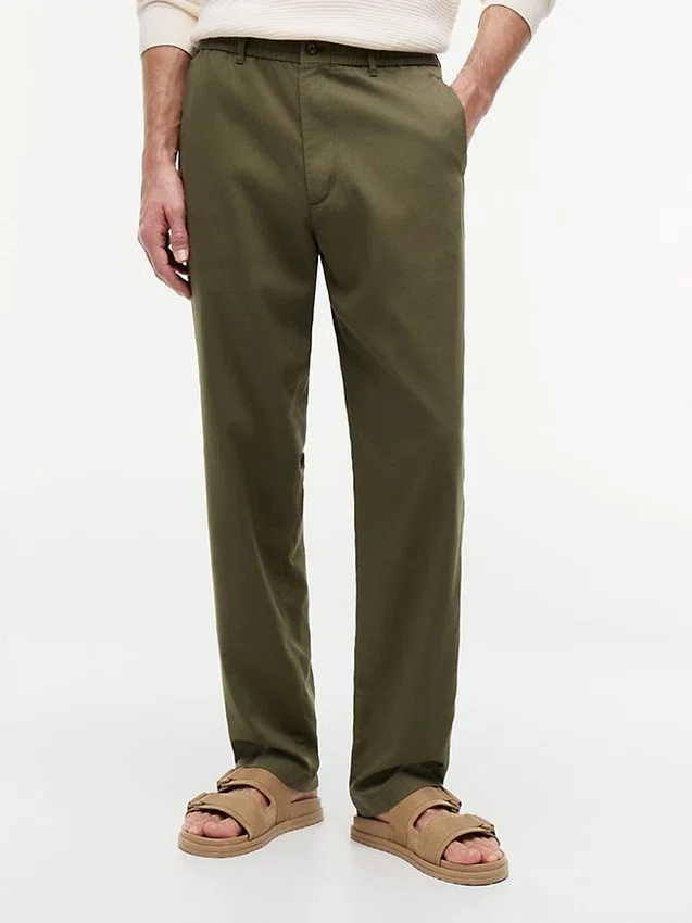 Pantalones sin cremallera de corte regular Pantalones sin cremallera de corte regular