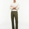 Pantalones sin cremallera de corte regular Pantalones sin cremallera de corte regular