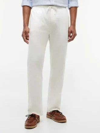 Pantalones sin cremallera de mezcla de algodón y lino Pantalones sin cremallera de mezcla de algodón y lino