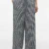 Pantalones sin cremallera de mezcla de lino a cuadros vichy Pantalones sin cremallera de mezcla de lino a cuadros vichy