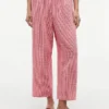 Pantalones sin cremallera de mezcla de lino a cuadros vichy Pantalones sin cremallera de mezcla de lino a cuadros vichy