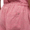 Pantalones sin cremallera de mezcla de lino a cuadros vichy Pantalones sin cremallera de mezcla de lino a cuadros vichy