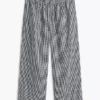 Pantalones sin cremallera de mezcla de lino a cuadros vichy Pantalones sin cremallera de mezcla de lino a cuadros vichy