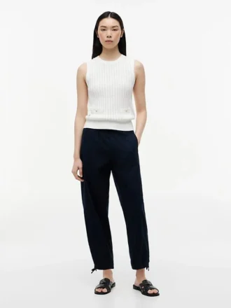 Pantalones sin cremallera de mezcla de lino y algodón