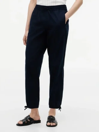 Pantalones sin cremallera de mezcla de lino y algodón