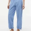 Pantalones sin cremallera de mezcla de lino y algodón