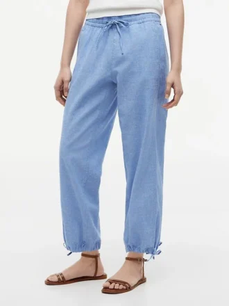 Pantalones sin cremallera de mezcla de lino y algodón