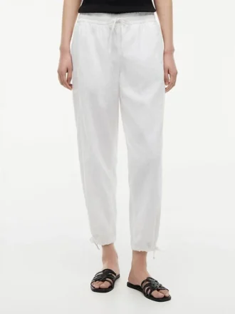 Pantalones sin cremallera de mezcla de lino y algodón