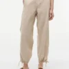Pantalones sin cremallera de mezcla de lino y algodón