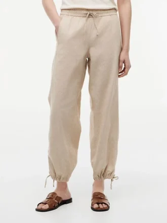 Pantalones sin cremallera de mezcla de lino y algodón