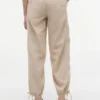 Pantalones sin cremallera de mezcla de lino y algodón
