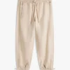 Pantalones sin cremallera de mezcla de lino y algodón