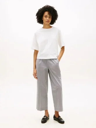 Pantalones tobilleros de pierna ancha sin cremallera