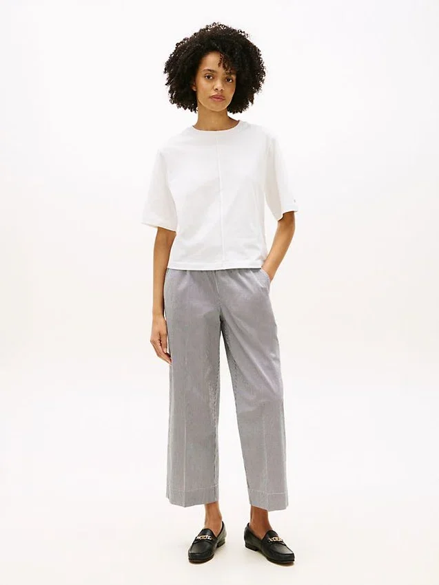 Pantalones tobilleros de pierna ancha sin cremallera Pantalones tobilleros de pierna ancha sin cremallera