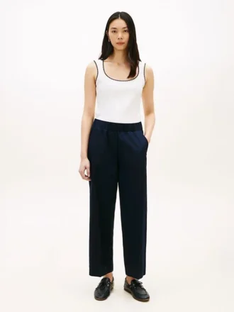 Pantalones tobilleros de pierna ancha sin cremallera Pantalones tobilleros de pierna ancha sin cremallera