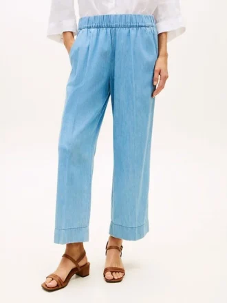 Pantalones tobilleros de pierna ancha sin cremallera