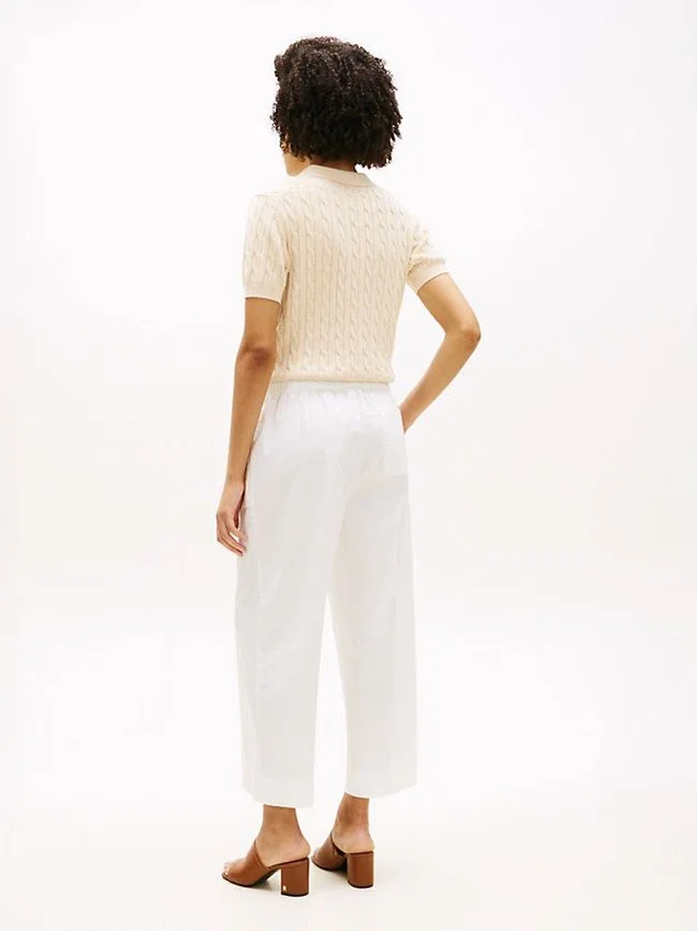 Pantalones tobilleros de pierna ancha sin cremallera Pantalones tobilleros de pierna ancha sin cremallera