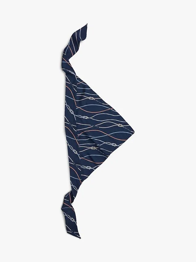Pañuelo de seda con estampado de cuerda náutica Pañuelo de seda con estampado de cuerda náutica