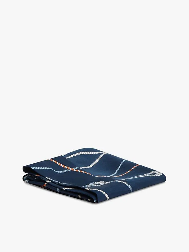Pañuelo de seda con estampado de cuerda náutica Pañuelo de seda con estampado de cuerda náutica