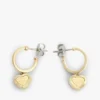 Pendientes de aro con charm de corazón