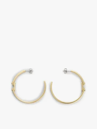 Pendientes de aro con rayas y relieve
