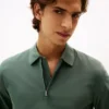 Polo con cremallera de algodón suave