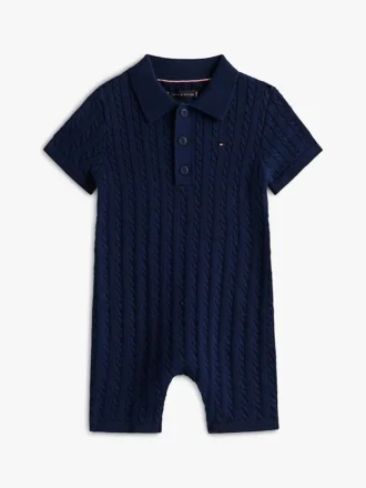 Polo con tirantes de punto trenzado para bebés