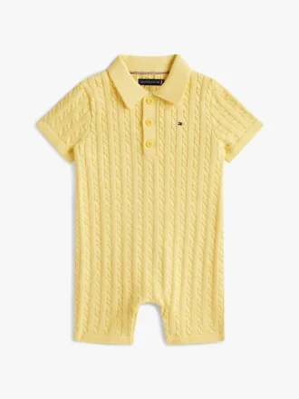 Polo con tirantes de punto trenzado para bebés Polo con tirantes de punto trenzado para bebés