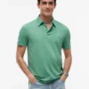 Polo Crest teñido en prenda, corte regular
