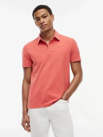 Polo Crest teñido en prenda, corte regular
