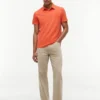 Polo Crest teñido en prenda, corte regular