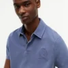 Polo Crest teñido en prenda, corte regular