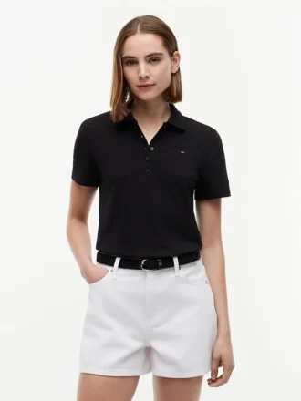 Polo de algodón elástico de corte clásico