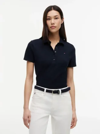 Polo de algodón elástico de corte clásico
