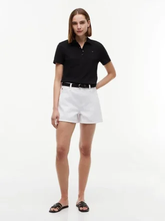 Polo de algodón elástico de corte clásico