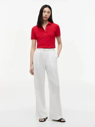 Polo de algodón elástico de corte clásico