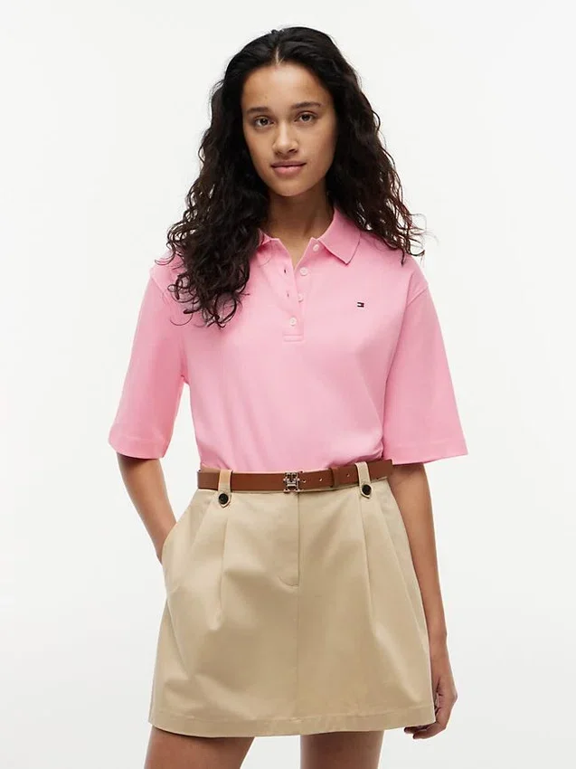 Polo de algodón interlock de corte holgado Polo de algodón interlock de corte holgado