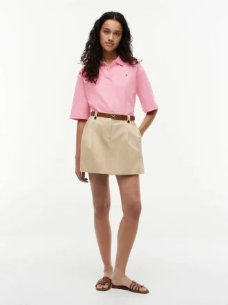 Polo de algodón interlock de corte holgado