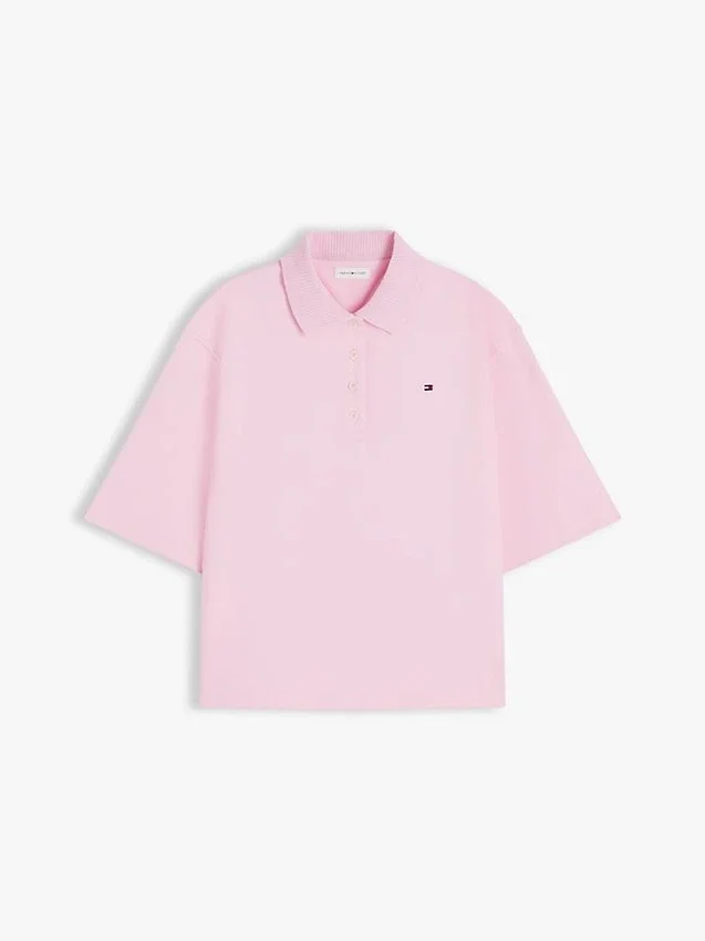 Polo de algodón interlock de corte holgado Polo de algodón interlock de corte holgado
