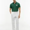 Polo de algodón liso con bandera ondulada y corte regular