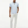 Polo de algodón liso con cremallera de corte regular