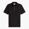 Polo de algodón liso con cremallera de corte regular
