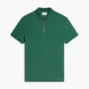 Polo de algodón liso con cremallera de corte regular