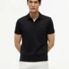 Polo de algodón liso de corte regular Polo de algodón liso de corte regular